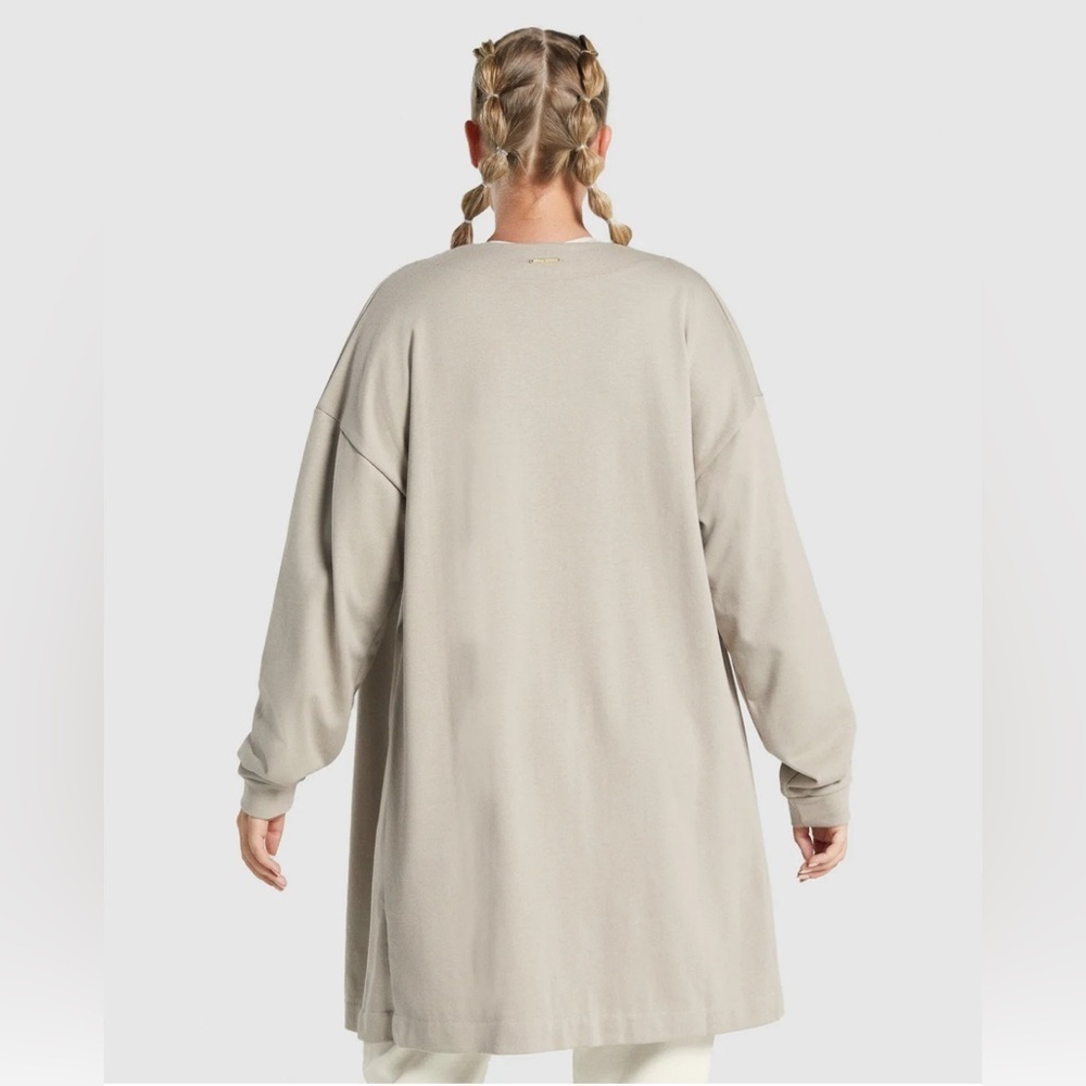 Gymshark X Whitney Simmons Oversized Robe Size Medium Tan Beige - Picture 2 of 6